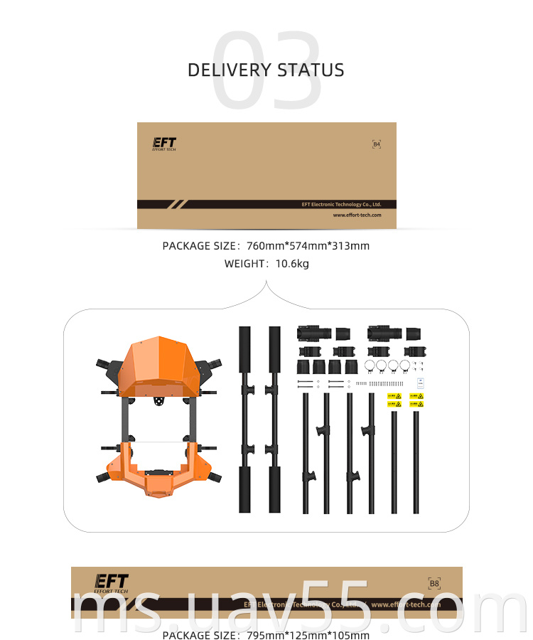 G620 Hexacopter Agricultural Sprayer Agri Drone 20L Frame